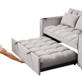 English Elm 58" 4-1 Multi-Functional Sofa Bed With Cup Holder and Usb Port For Living Room Or Apartments, Gray