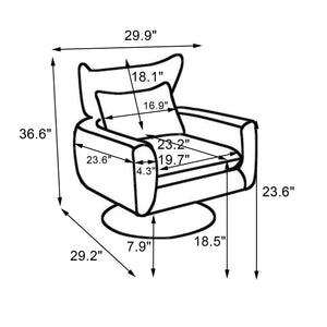 English Elm Classic Mid-Century Swivel Accent Chair with Linen Upholstery, Iron Legs, 300lb Capacity, Modern Comfort Blue W1361104586