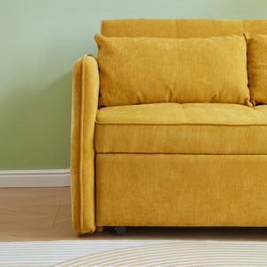 English Elm Chenille Sleeper Loveseat Sofa Bed with Adjustable Armrests for Studio Living W848132155