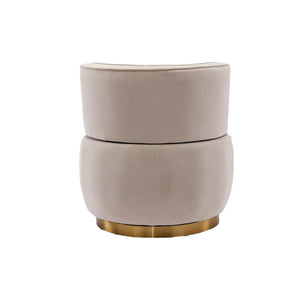 English Elm 360 Swivel Barrel Chair Velvet Accent Sofa with High-Density Foam, Sturdy Hardwood Frame, 300lb Capacity Beige W395102771