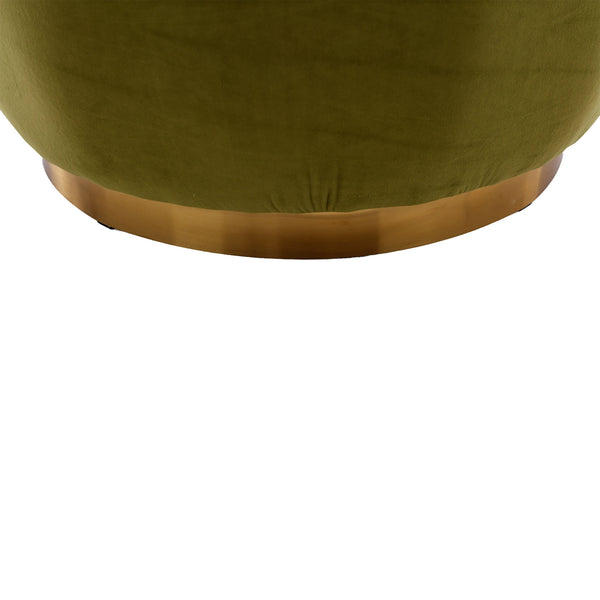 English Elm 360 Swivel Barrel Chair Velvet Accent Sofa with High-Density Foam, Sturdy Hardwood Frame, 300lb Capacity Olive W395102773