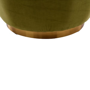 English Elm 360 Swivel Barrel Chair Plush Velvet Accent Sofa with High-Density Foam, Sturdy Frame, 300lb Capacity for Living Room Olive W395102773