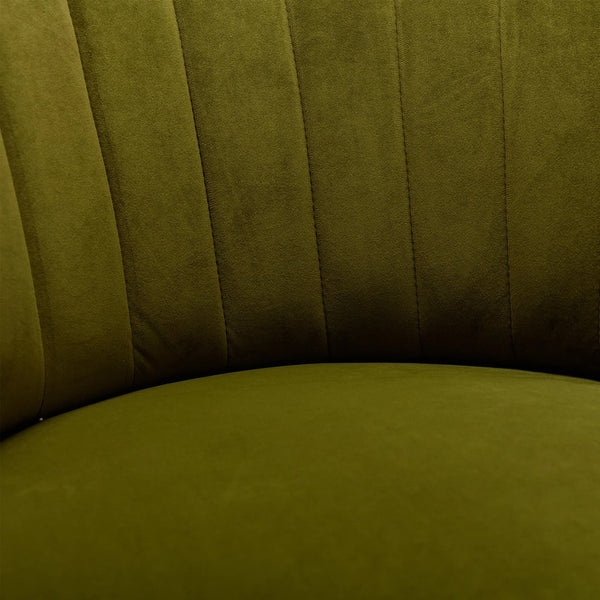 English Elm 360 Swivel Barrel Chair Velvet Accent Sofa with High-Density Foam, Sturdy Hardwood Frame, 300lb Capacity Olive W395102773