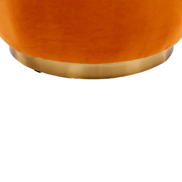 English Elm 360 Swivel Barrel Chair Velvet Accent Sofa with High-Density Foam, Sturdy Hardwood Frame, 300lb Capacity Orange W395102774