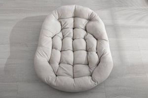 English Elm Outdoor Rattan Rocking Chair Oversized Hand-Woven Egg Recliner with Plush Cushion, Durable Steel Frame, Weather-Resistant Comfort for Patio Beige W640105281