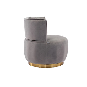 English Elm 360 Swivel Barrel Chair Plush Velvet Accent Sofa with High-Density Foam, Sturdy Frame, 300lb Capacity for Living Room Gray W395102772