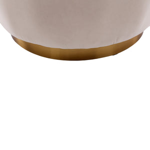 English Elm 360 Swivel Barrel Chair Plush Velvet Accent Sofa with High-Density Foam, Sturdy Frame, 300lb Capacity for Living Room Beige W395102771