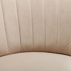 English Elm 360 Swivel Barrel Chair Plush Velvet Accent Sofa with High-Density Foam, Sturdy Frame, 300lb Capacity for Living Room Beige W395102771