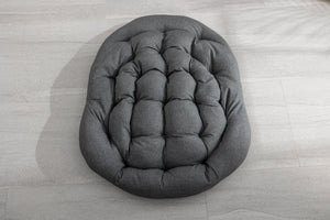 English Elm Outdoor Rattan Rocking Chair Oversized Hand-Woven Egg Recliner with Plush Cushion, Durable Steel Frame, Weather-Resistant Comfort for Patio Grey W640105282