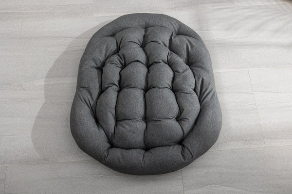 English Elm Outdoor Rattan Rocking Chair Oversized Hand-Woven Egg Recliner with Plush Cushion, Durable Steel Frame, Weather-Resistant Comfort for Patio Grey W640105282