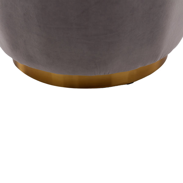 English Elm 360 Swivel Barrel Chair Velvet Accent Sofa with High-Density Foam, Sturdy Hardwood Frame, 300lb Capacity Gray W395102772