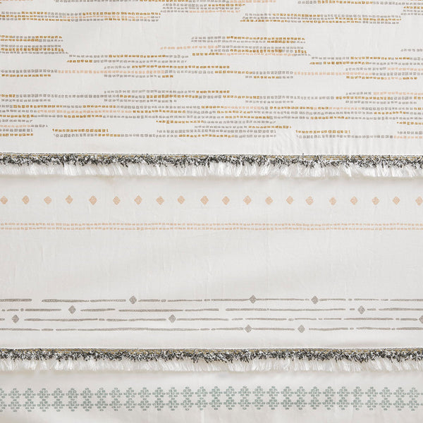 English Elm Cotton Boho Printed Curtain Panel With Tassel Trim, Light Filtering & Easy Hanging Design, 50"X84" B03596631