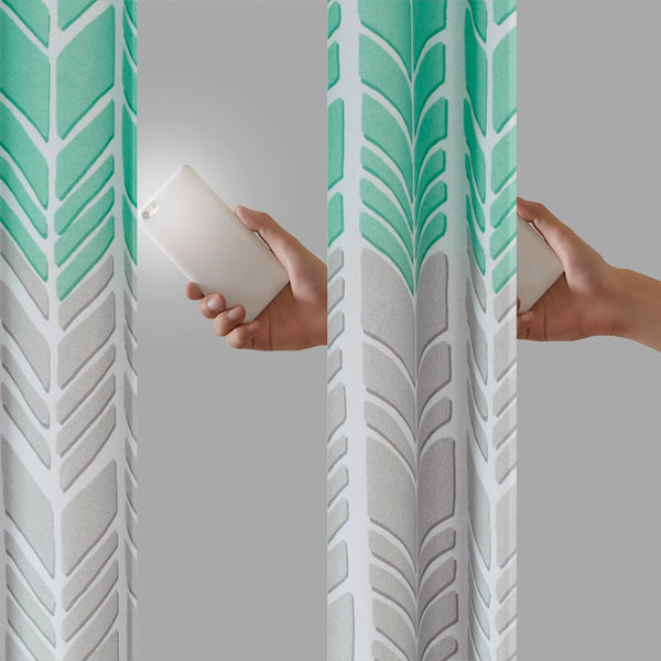 English Elm Printed Total Blackout Curtain Panel - Modern Chevron Design, 100% Light Blocking, Easy Care & Insulation B03596320-GIGA