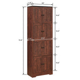 Hearth and Haven Vent Tall Storage Cabinet with 8 Doors and 4 Shelves, Walnut W1693111252