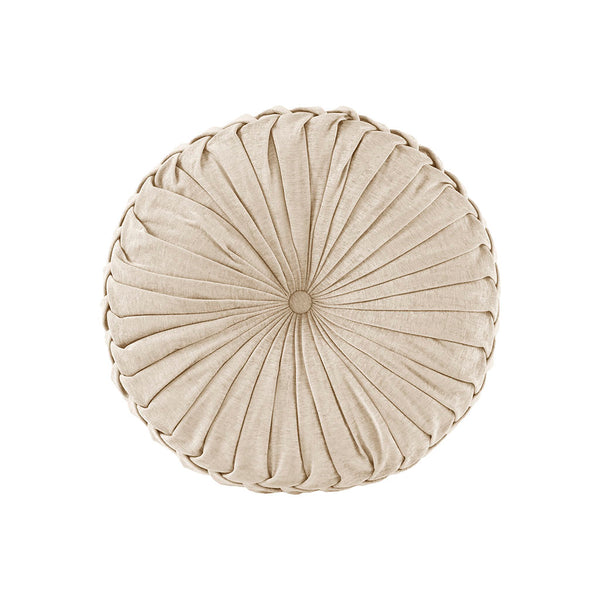 English Elm Poly Poly Chenille Round Floor Pillow Cushion — 22" Tufted Loretta Seat Pouf, Soft Textured Polyester Plush Lounge Decor B03596315