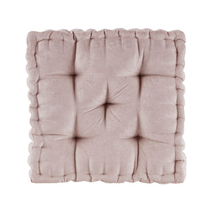 English Elm Poly Chenille Square Floor Pillow Cushion Azza Tufted Scalloped Edge Soft Textured Cozy Accent Pad Blush 20.67 L x 4.92 W x 20.08 H B03596303