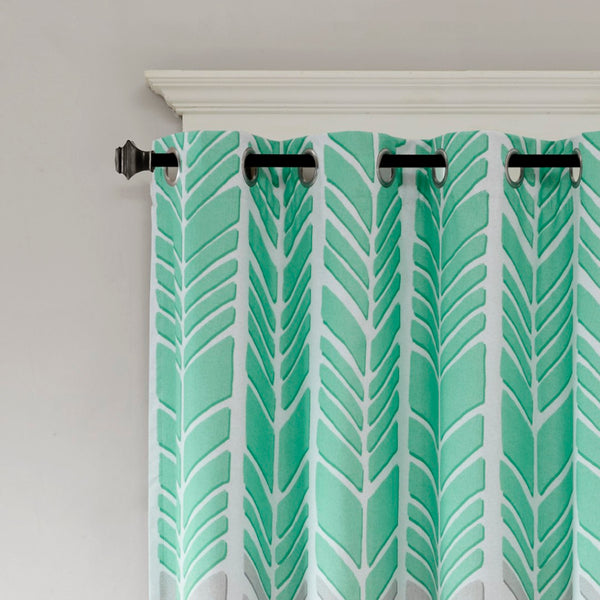 English Elm Printed Total Blackout Curtain Panel - Modern Chevron Design, 100% Light Blocking, Easy Care & Insulation B03596320-GIGA