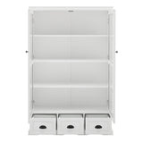 Hearth and Haven Pave 2 Doors Curio Cabinet with Adjustable Shelves and 3 Drawers, White W1693S00003