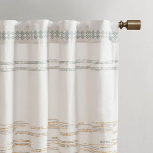 English Elm Cotton Boho Printed Curtain Panel With Tassel Trim, Light Filtering & Easy Hanging Design, 50"X84" B03596631