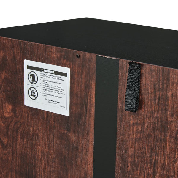 English Elm Tall Walnut Floor Cabinet with Eight Doors Four Compartments for Organized Vertical Storage W1693111252