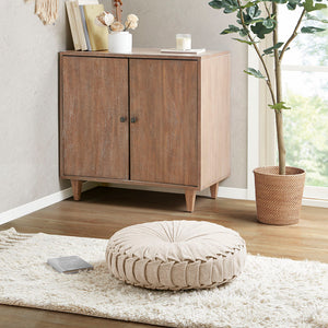 English Elm Poly Poly Chenille Round Floor Pillow Cushion — 22" Tufted Loretta Seat Pouf, Soft Textured Polyester Plush Lounge Decor B03596315