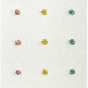 English Elm Cotton Callie Jacquard Pom Pom Curtain Panel 50x84" OEKO-TEX 100% Cotton Lined Rod Pocket Panel B03596330