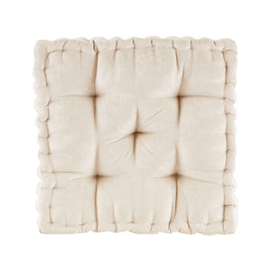 English Elm Poly Chenille Square Floor Pillow Cushion Azza Tufted Scalloped Edge Soft Textured Cozy Accent Pad Ivory 20.67 L x 4.92 W x 20.08 H B03596304