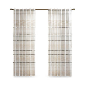 English Elm Cotton Boho Printed Curtain Panel With Tassel Trim, Light Filtering & Easy Hanging Design, 50"X84" B03596631