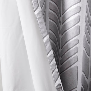 English Elm Printed Total Blackout Curtain Panel - Modern Chevron Design, 100% Light Blocking, Easy Care & Insulation B03596320-GIGA