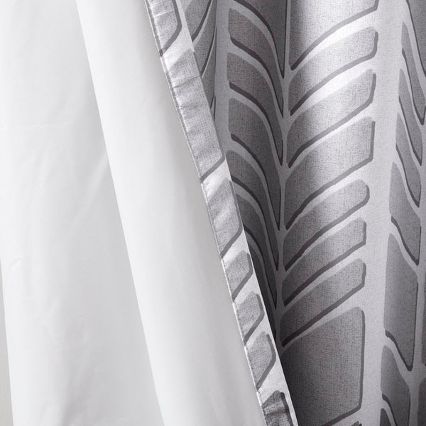 English Elm Printed Total Blackout Curtain Panel - Modern Chevron Design, 100% Light Blocking, Easy Care & Insulation B03596320-GIGA