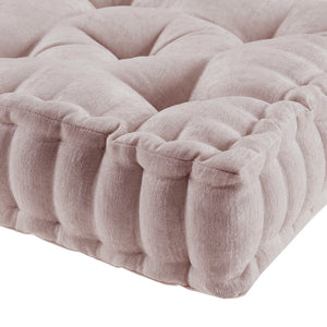 English Elm Poly Chenille Square Floor Pillow Cushion Azza Tufted Scalloped Edge Soft Textured Cozy Accent Pad Blush 20.67 L x 4.92 W x 20.08 H B03596303