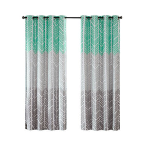 English Elm Printed Total Blackout Curtain Panel - Modern Chevron Design, 100% Light Blocking, Easy Care & Insulation B03596320-GIGA