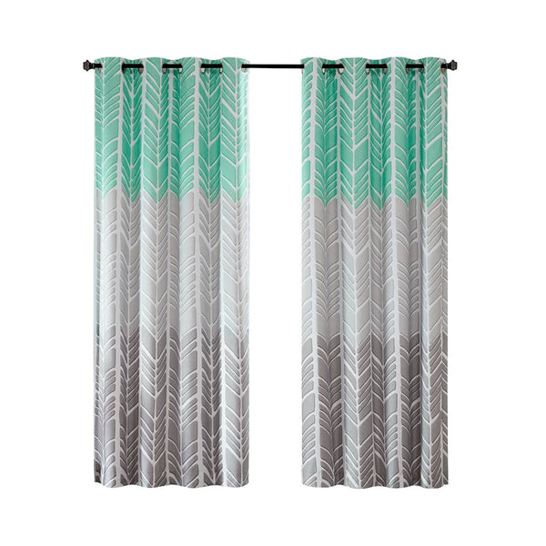 English Elm Printed Total Blackout Curtain Panel - Modern Chevron Design, 100% Light Blocking, Easy Care & Insulation B03596320-GIGA