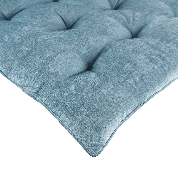 English Elm Poly Chenille Square Floor Pillow Cushion with Tufted Scalloped Edge, Soft Textured Chenille Comfort for Lounging Aqua 12.99 L x 12.99 W x 27.76 H B03596308