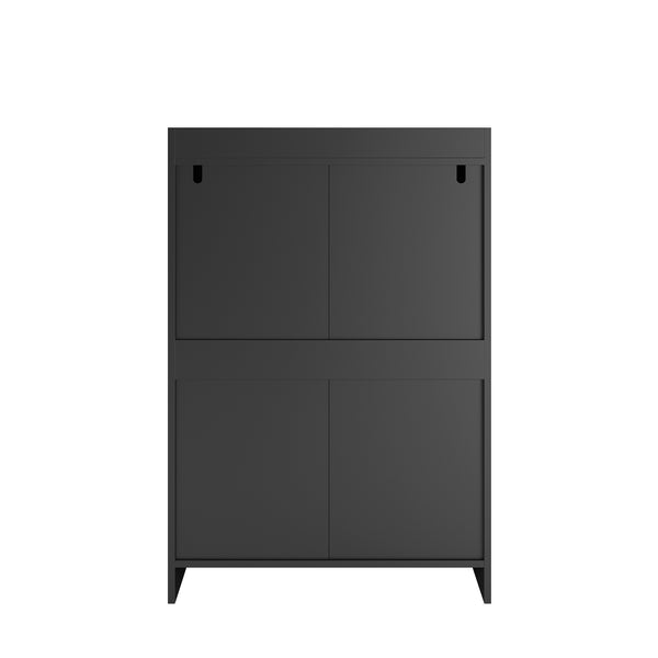 English Elm 4 Drawer Dresser with Anti-Tip Kit, Waterproof Modern 4-Drawer Chest, Sturdy Frame, Safe Built-In Stopper, Excellent Support W1321111282