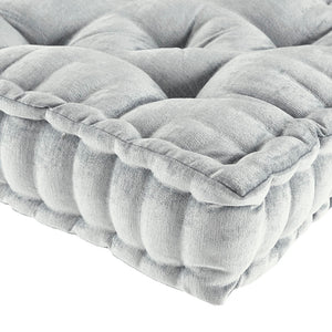 English Elm Poly Chenille Square Floor Pillow Cushion with Tufted Scalloped Edge, Soft Textured Chenille Comfort for Lounging Grey 20.67 L x 4.92 W x 20.08 H B03596306