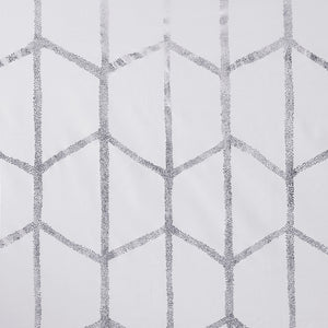 English Elm Total Blackout Modern Metallic Print Grommet Curtain Panel - Light Control, Energy Efficient Design B03596334-GIGA