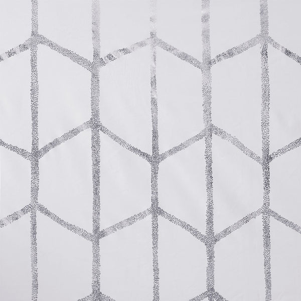 English Elm Total Blackout Modern Metallic Print Grommet Curtain Panel - Light Control, Energy Efficient Design B03596334-GIGA