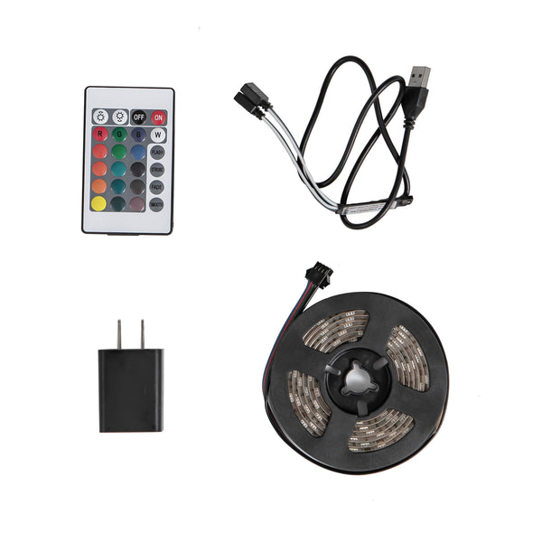 English Elm Floating 65" TV Stand Wall Mounted with 16-Color LEDs, Remote, Modern Floating Cabinet for 55–65" TVs, Black W1321104202