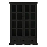 Hearth and Haven Pave 2 Doors Curio Cabinet with Adjustable Shelves and 3 Drawers, Black W1693S00004