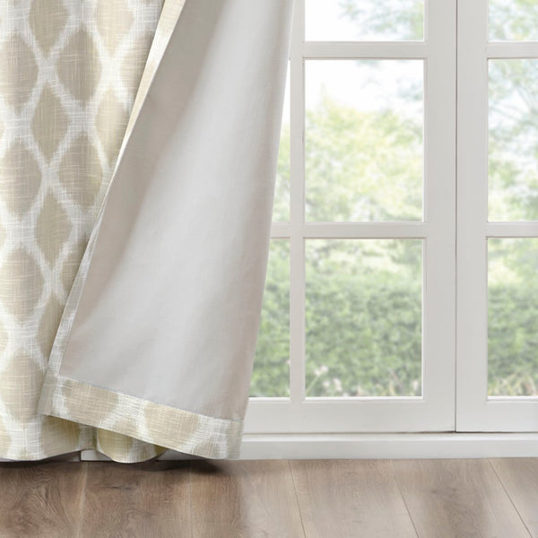 English Elm Printed Ikat Blackout Curtain Panel - Stylish Window Treatment For Energy Savings & Privacy Control B03599803-GIGA