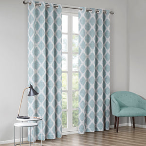 English Elm Printed Ikat Blackout Curtain Panel - Stylish Light Blocking, Noise Reducing, Energy Efficient Design B03599801-GIGA
