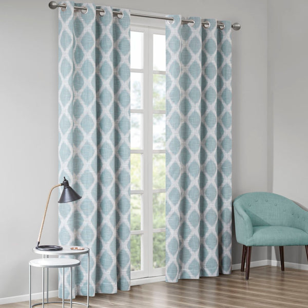 English Elm Printed Ikat Blackout Curtain Panel - Stylish Light Blocking, Noise Reducing, Energy Efficient Design B03599801-GIGA