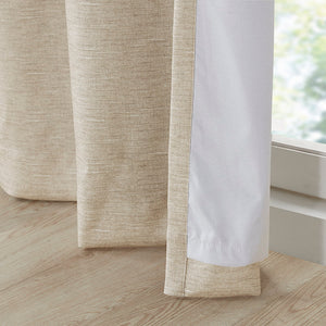 English Elm Tonal SunSmart Como Faux Silk Total Blackout Curtain Panel Pair with Thermal Foamback and Grommets taupe 6.59 L x 16.14 W x 7.48 H B03599836