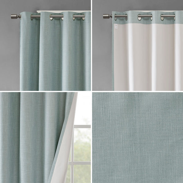 English Elm Printed Heathered Blackout Window Patio Panel SunSmart Maya Energy-Saving Textured Privacy Drapes Dusty Seafoam 12.2 L x 10.24 W x 3.54 H B03599824