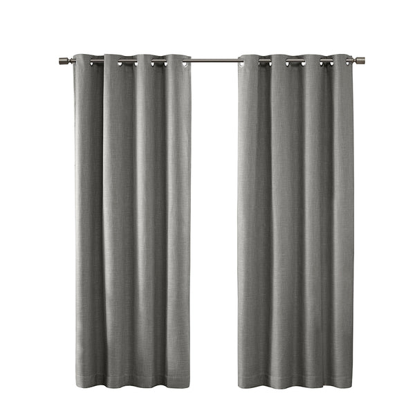 English Elm Printed Botanical Blackout Curtain Panel — SunSmart Julie textured polyester slub with noise-reducing foamback for energy savings and privacy, silver grommet top, 50x95" Grey 3.05 L x 10.24 W x 8.66 H B03599784