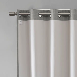 English Elm Printed Botanical Blackout Curtain Panel — SunSmart Julie textured polyester slub with noise-reducing foamback for energy savings and privacy, silver grommet top, 50x95" Grey 3.05 L x 10.24 W x 8.66 H B03599784