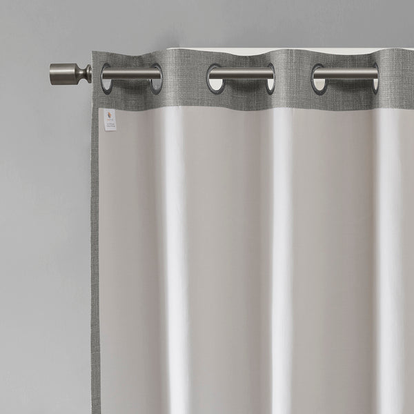 English Elm Printed Botanical Blackout Curtain Panel — SunSmart Julie textured polyester slub with noise-reducing foamback for energy savings and privacy, silver grommet top, 50x95" Grey 3.05 L x 10.24 W x 8.66 H B03599784