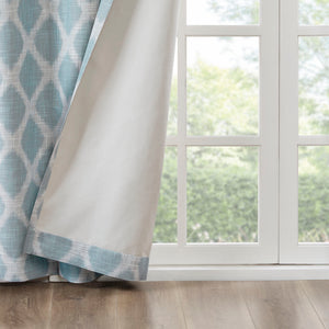 English Elm Printed SunSmart Blakesly Ikat Blackout Patio Panel with Energy-Saving FoamBack, Silver Grommets, 100x84" Aqua 3.54 L x 10.24 W x 12.2 H B03599826