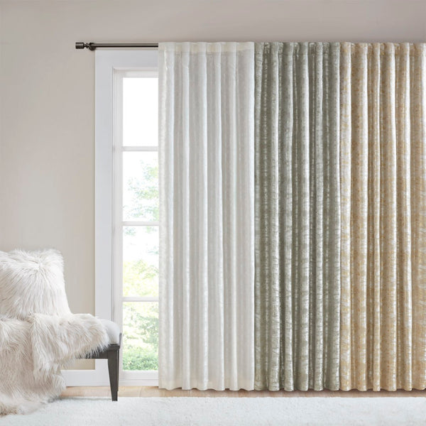 English Elm Jacquard Marble Weave Blackout Curtain Panel Gold Formal Bedroom Theater Room B03599768